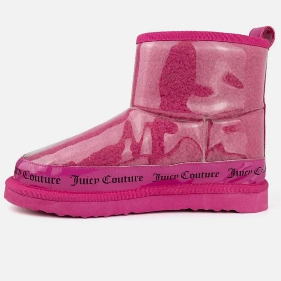 Juicy Couture Glossy Pink Winter Boots Size 8 - Picture 6 of 8